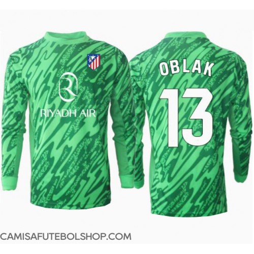 Camisa de time de futebol Atletico Madrid Jan Oblak #13 Goleiro Replicas 2º Equipamento 2024-25 Manga Comprida